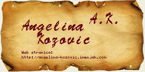 Angelina Kožović vizit kartica